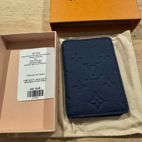 Louis Vuitton-Pocket Organizer Navy Blue NEW - Picture 2 of 4